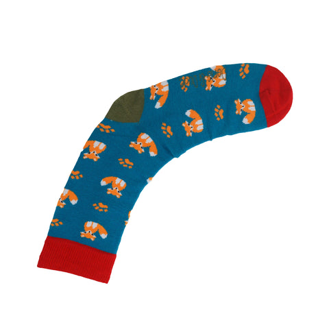 An image of Teal Fox, calf-length sock by Doris & Dude