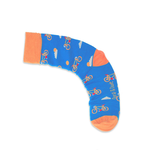 An image of Green Bike, calf-length sock by Doris & Dude