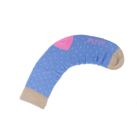 An image of Pale Blue Spot, calf-length sock by Doris & Dude