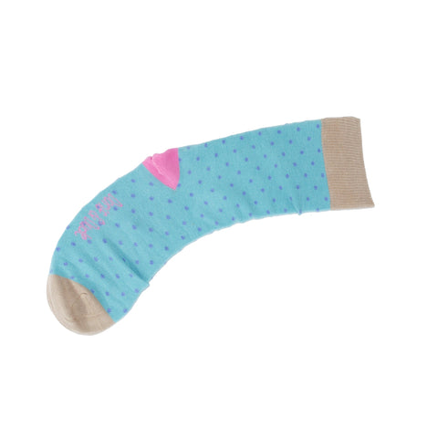 An image of Mint Spot, calf-length sock by Doris & Dude