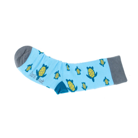 An image of Blue Turtle, calf-length sock by Doris & Dude
