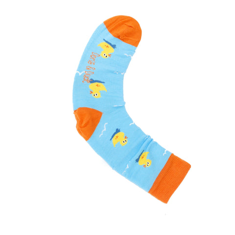 An image of Blue Duck, calf-length sock by Doris & Dude