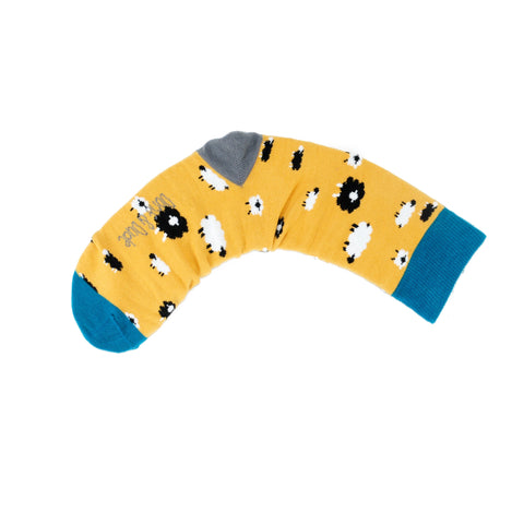An image of Gold Sheep, calf-length sock by Doris & Dude