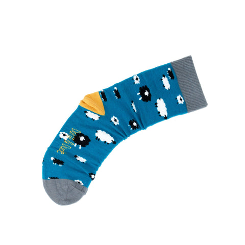 An image of Teal Sheep, calf-length sock by Doris & Dude
