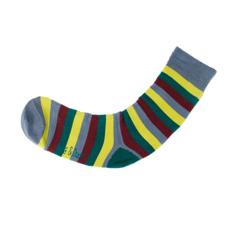 An image of Lime Stripe, calf-length sock by Doris & Dude