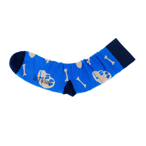 An image of Blue Fossil, calf-length sock by Doris & Dude