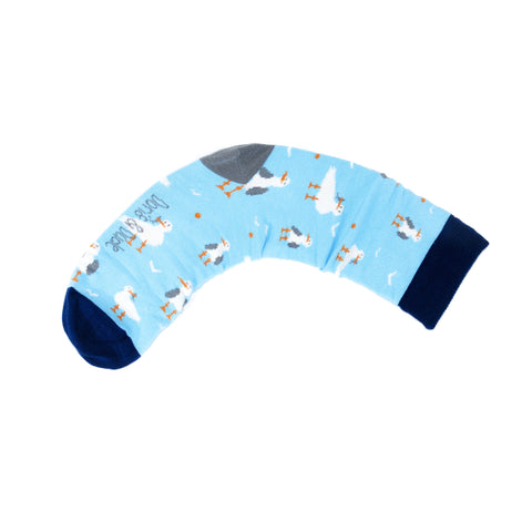 An image of Sky Blue Seagull, calf-length sock by Doris & Dude