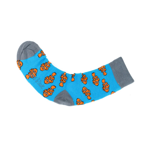 An image of Marine Clownfish, calf-length sock by Doris & Dude